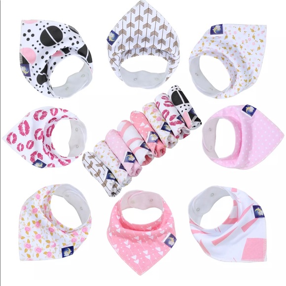 Organic Baby Bandana Drool Bibs 100% Soft Cotton - Picture 3 of 8